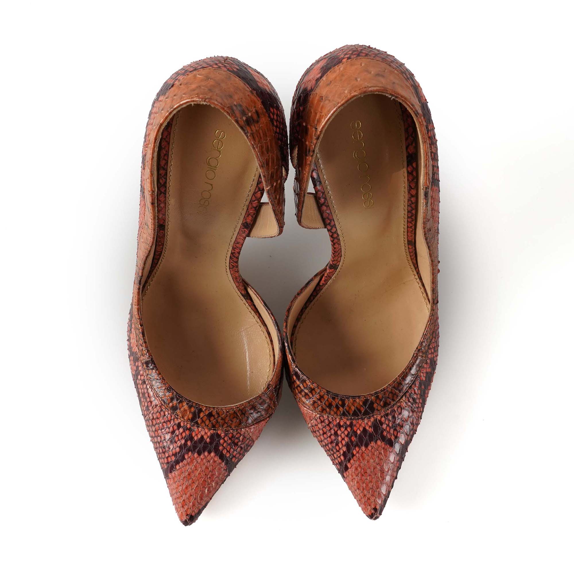 Sergio Rossi - Orange Leather Pumps